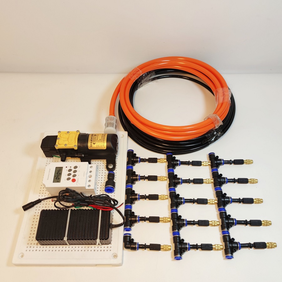 Trọn Bộ Phun Sương 15 Béc Phun Bằng Đồng- Bơm Sinleader 60W Có Hệ Thống Hẹn Giờ Tự Động