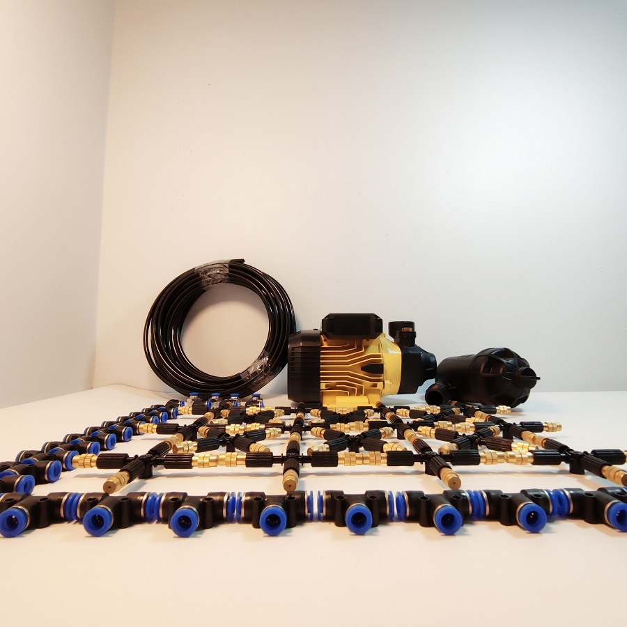 Trọn bộ phun sương 40 béc 4 hướng đầu đồng - Bơm Lion 0.5 HP