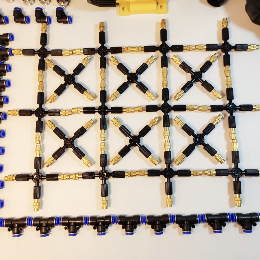 Trọn bộ phun sương 40 béc 4 hướng đầu đồng - Bơm Lion 0.5 HP