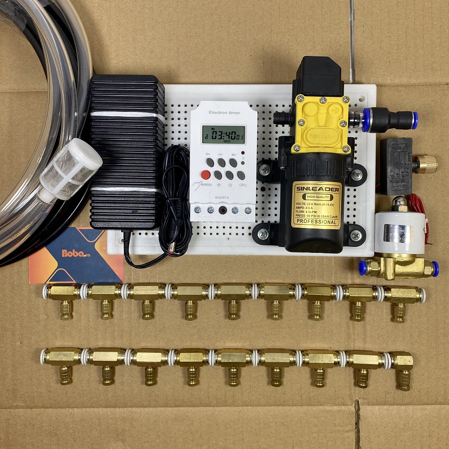 Trọn bộ phun sương tạo ẩm tự động 30 béc đồng - Bộ đầy đủ