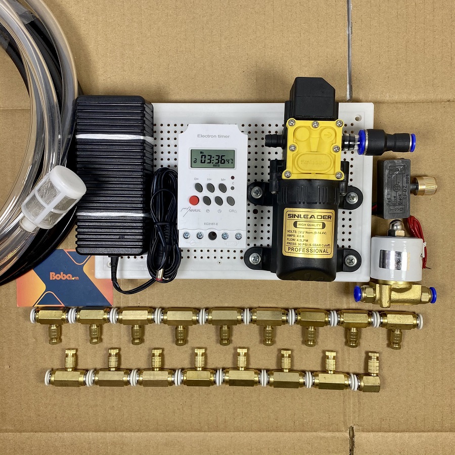 Trọn bộ phun sương tạo ẩm tự động 30 béc đồng - Bộ đầy đủ