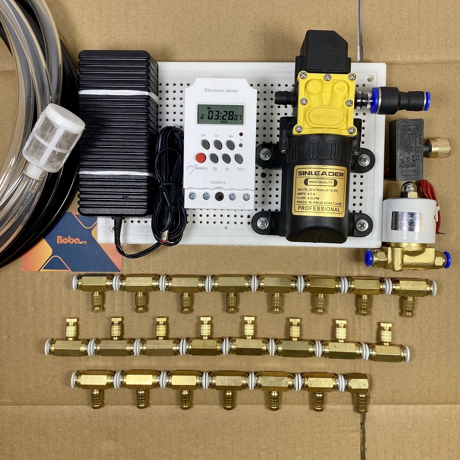 Trọn bộ phun sương tạo ẩm tự động 35 béc đồng - Bộ đầy đủ