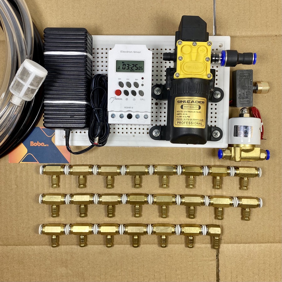 Trọn bộ phun sương tạo ẩm tự động 35 béc đồng - Bộ đầy đủ