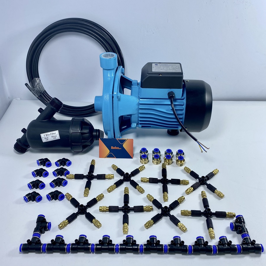 Trọn bộ phun sương tưới lan công suất lớn 72 béc 4 hướng đầu đồng