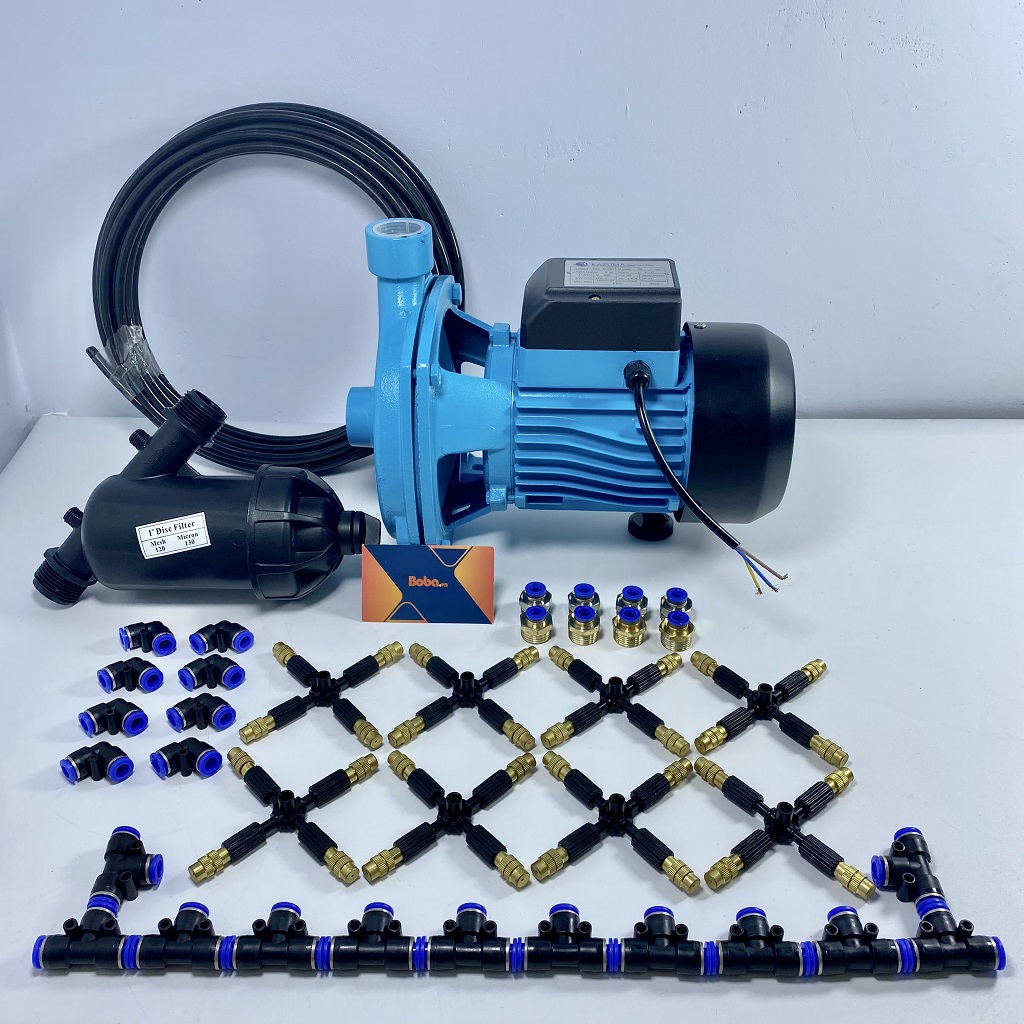 Trọn bộ phun sương tưới lan công suất lớn 72 béc 4 hướng đầu đồng