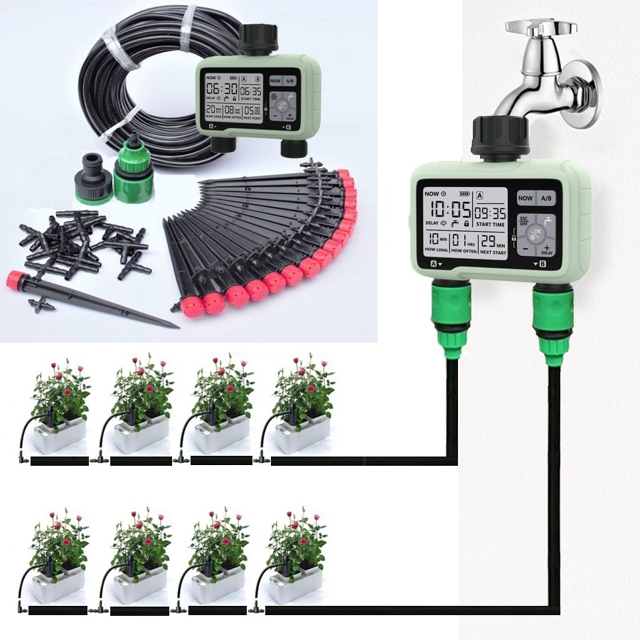 Bộ nhỏ giọt tự động 40 béc kèm van nước hẹn giờ HTC-362