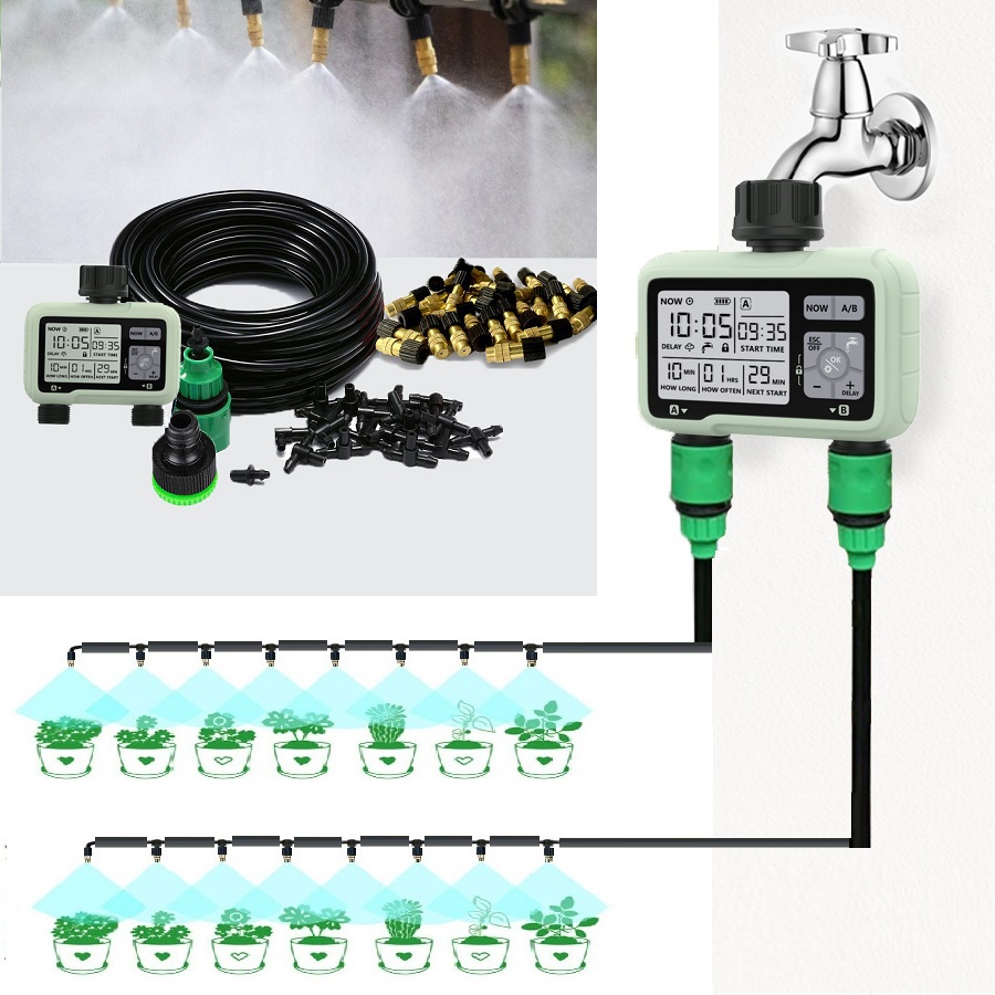 Bộ phun sương tự động 30 béc đồng kèm van HTC-362