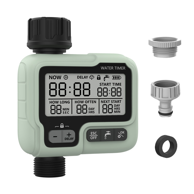 Bộ tưới cây tự động 15 đầu phun sương bằng đồng kèm van nước hẹn giờ HTC-322 đủ phụ kiện