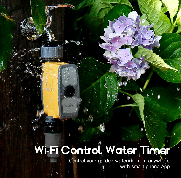 Bộ tưới cây tự động RainPoint bằng wifi dùng pin 20 đầu cắm phun 8 tia ống 10mm