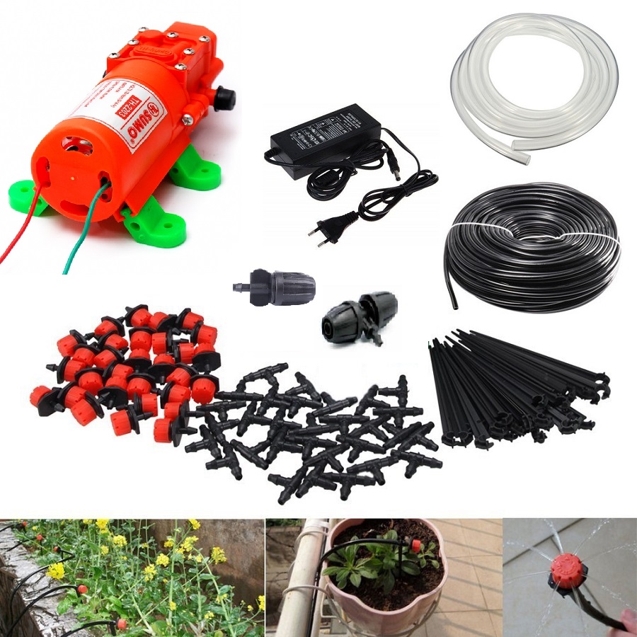 Bộ tưới nhỏ giọt 20 béc kèm bơm tăng áp