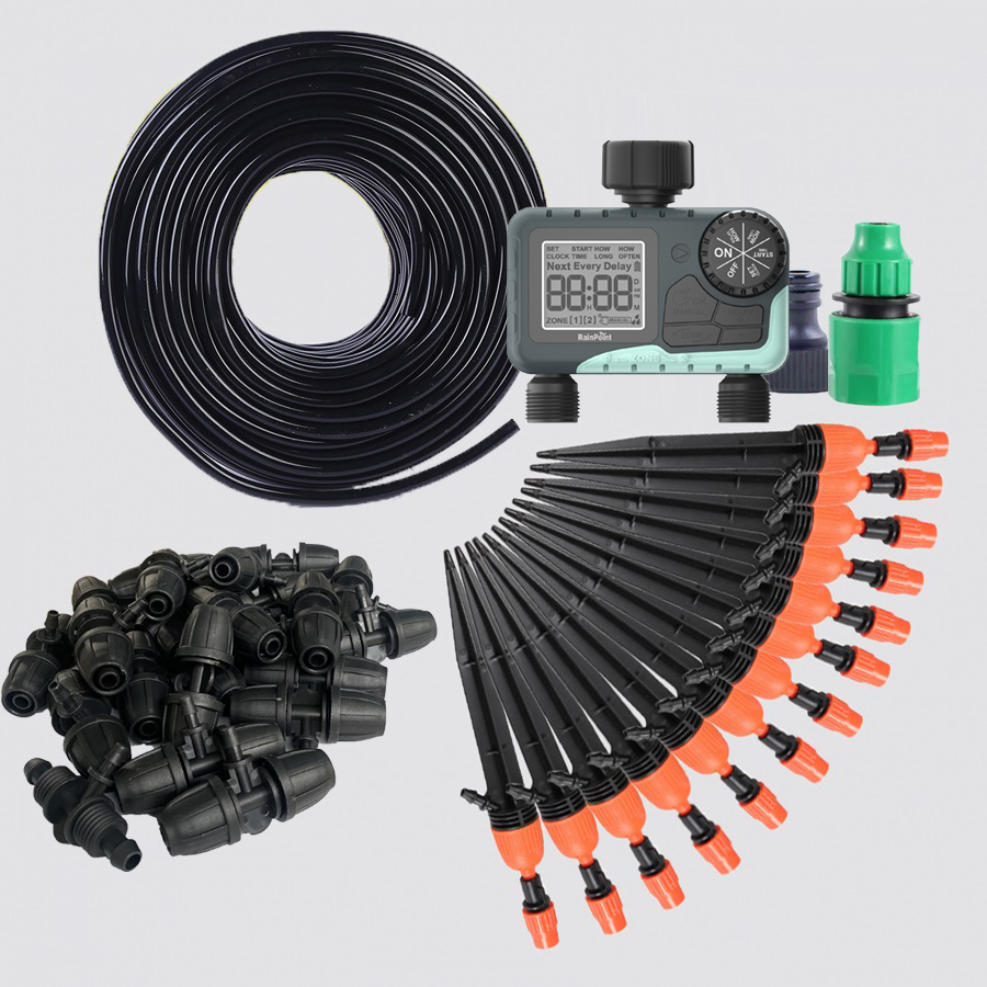 Bộ tưới tự động 40 vòi dùng ống 10mm van nươc RainPoint TV105