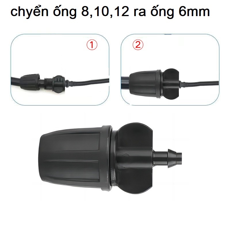 Côn thu cho ống Φ8/11/ 9/12 mm ra 6mm