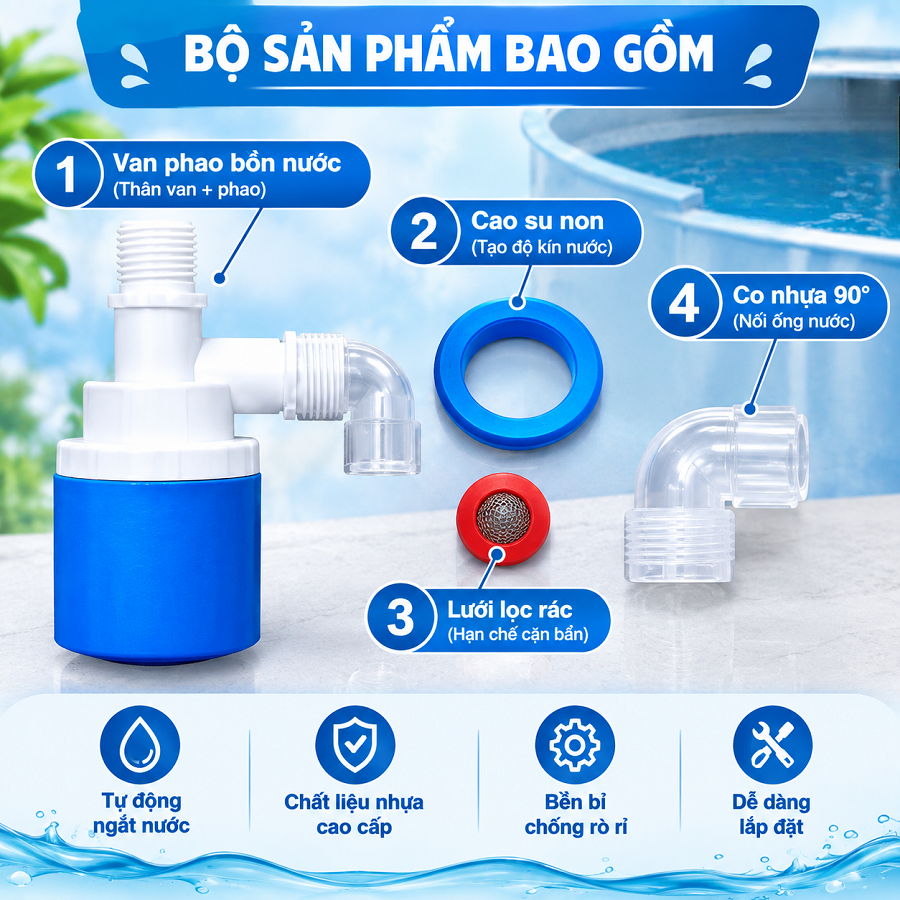 PHAO CƠ THÔNG MINH TỰ ĐỘNG CẤP NƯỚC  CHỐNG TRÀN BỒN NƯỚC