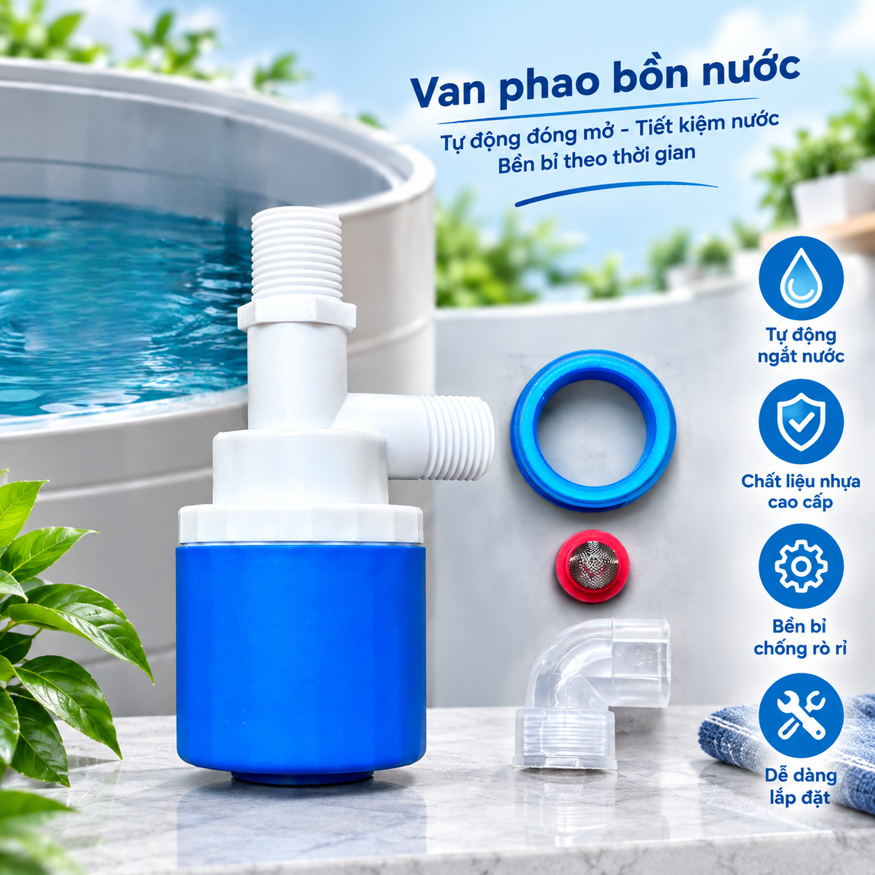 PHAO CƠ THÔNG MINH TỰ ĐỘNG CẤP NƯỚC  CHỐNG TRÀN BỒN NƯỚC