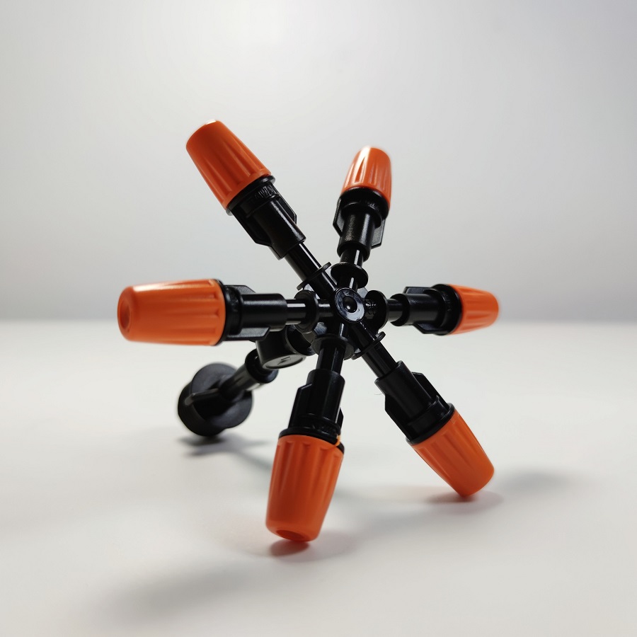 Béc 6 hướng bằng nhựa có bù áp kèm chân ren 21