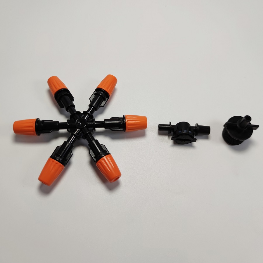 Béc 6 hướng bằng nhựa có bù áp kèm chân ren 21