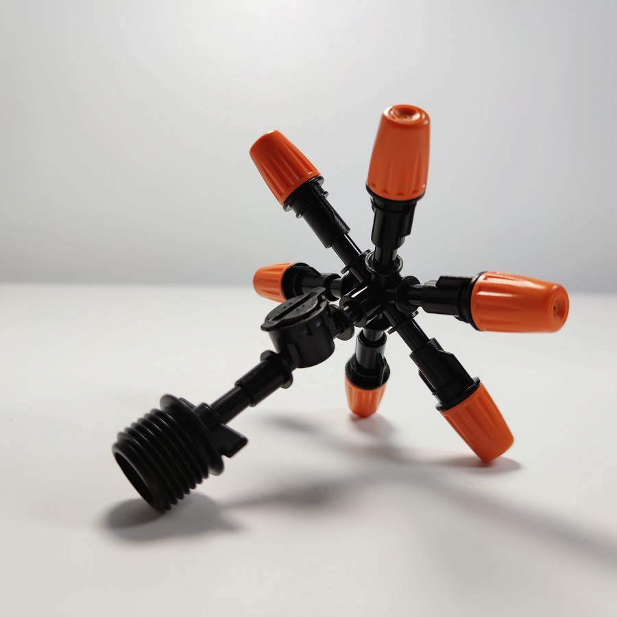 Béc 6 hướng bằng nhựa có bù áp kèm chân ren 21