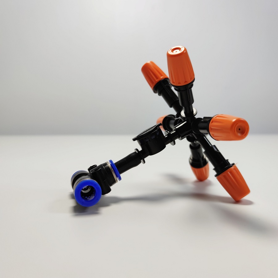 Béc 6 hướng có van chống rỉ kèm đầu nối T