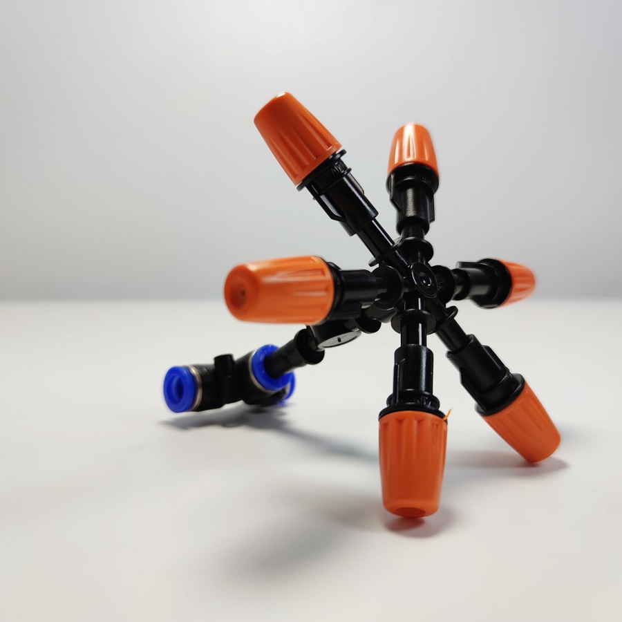 Béc 6 hướng có van chống rỉ kèm đầu nối T