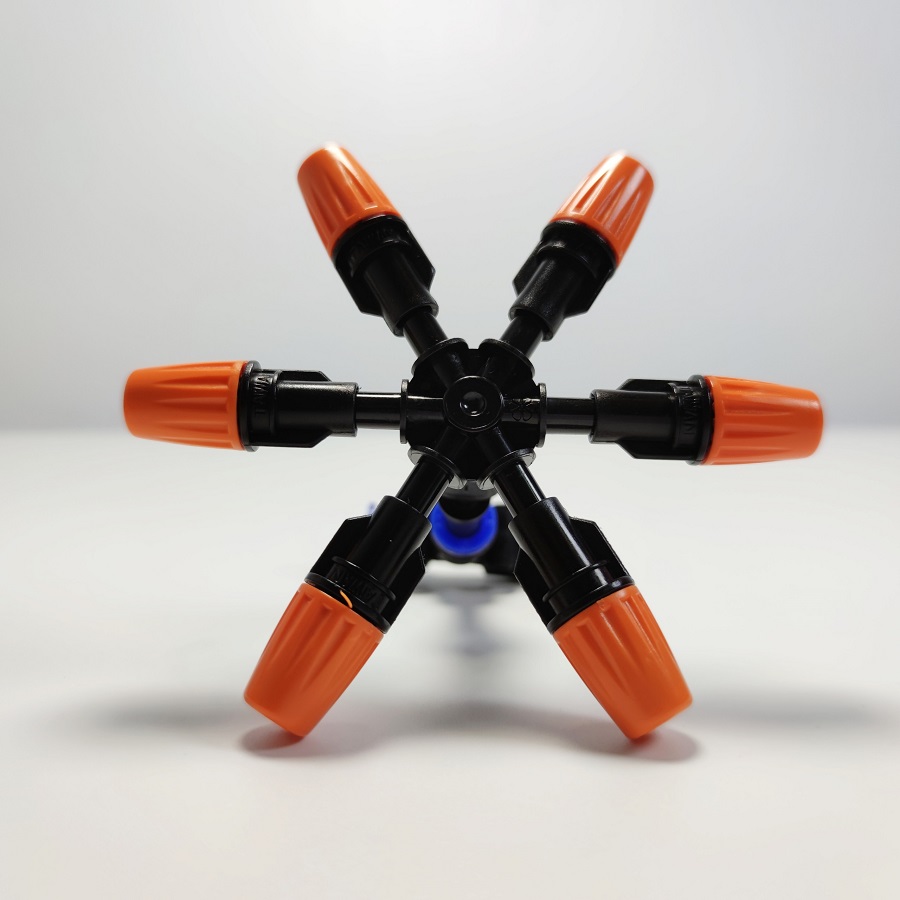 Béc 6 hướng có van chống rỉ kèm đầu nối T