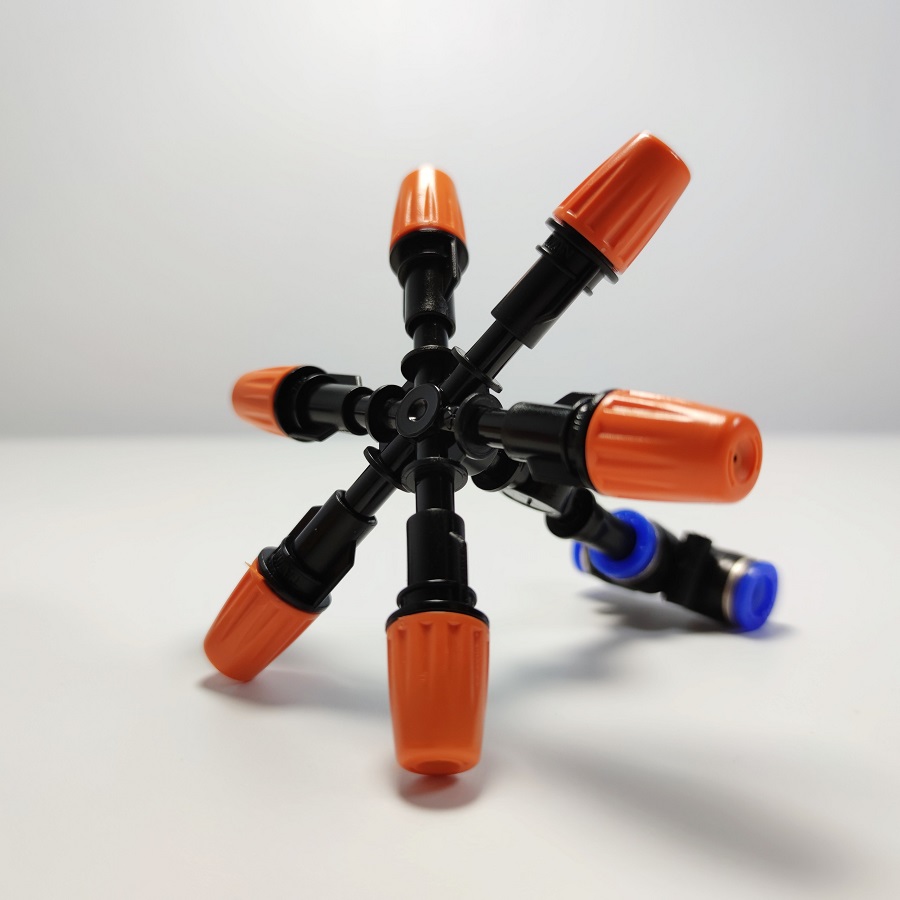 Béc 6 hướng có van chống rỉ kèm đầu nối T