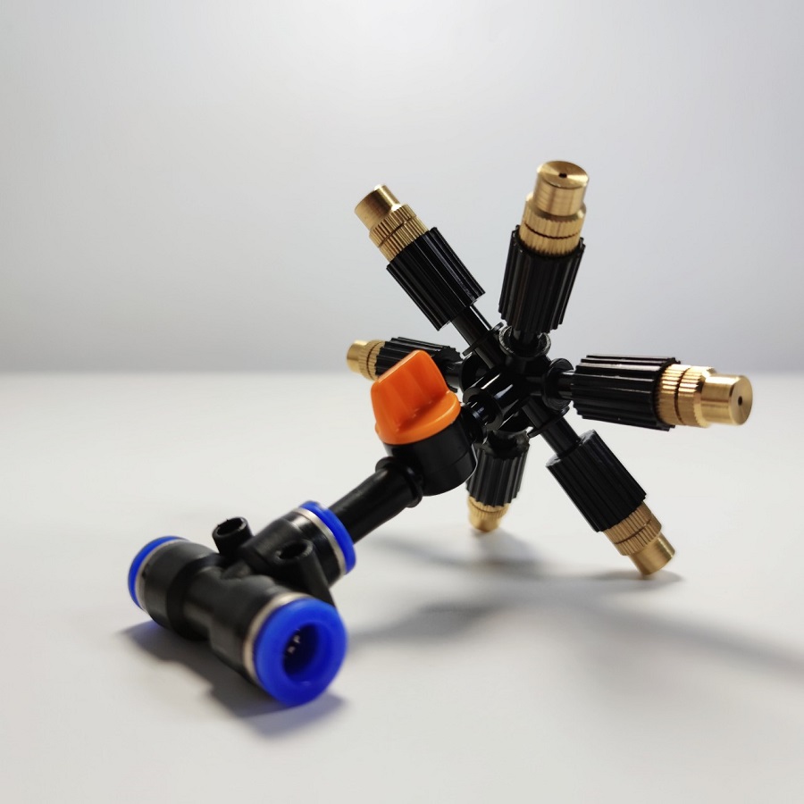 Béc 6 hướng đồng có chân van kèm co chữ T