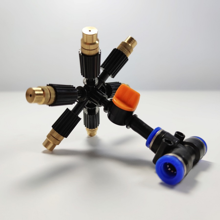 Béc 6 hướng đồng có chân van kèm co chữ T