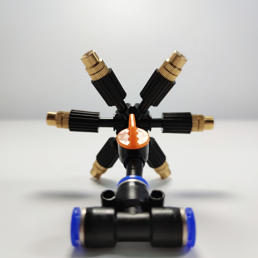 Béc 6 hướng đồng có chân van kèm co chữ T