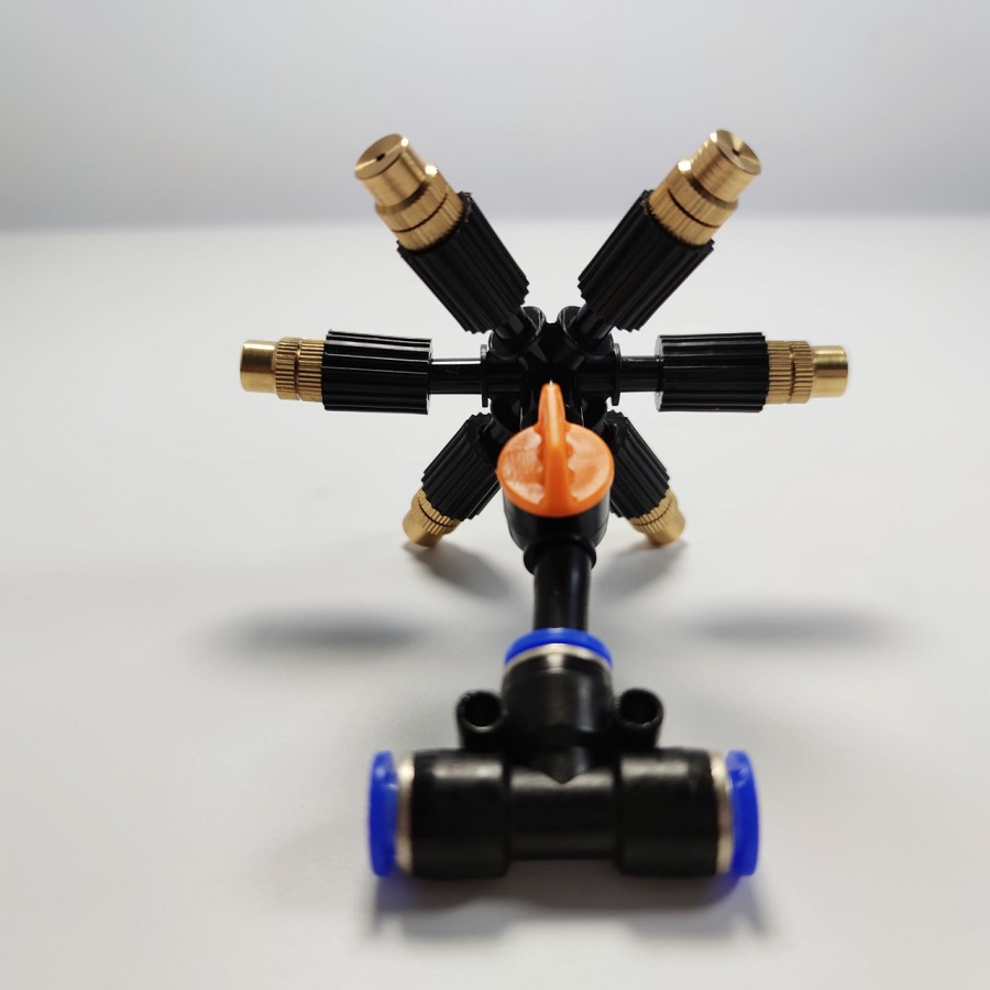 Béc 6 hướng đồng có chân van kèm co chữ T