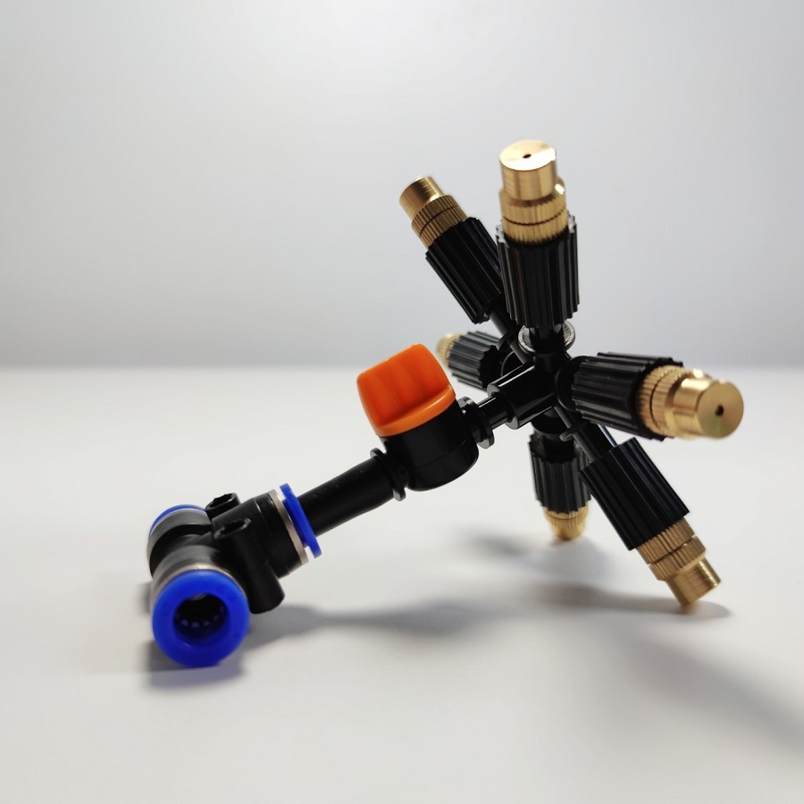 Béc 6 hướng đồng có chân van kèm co chữ T