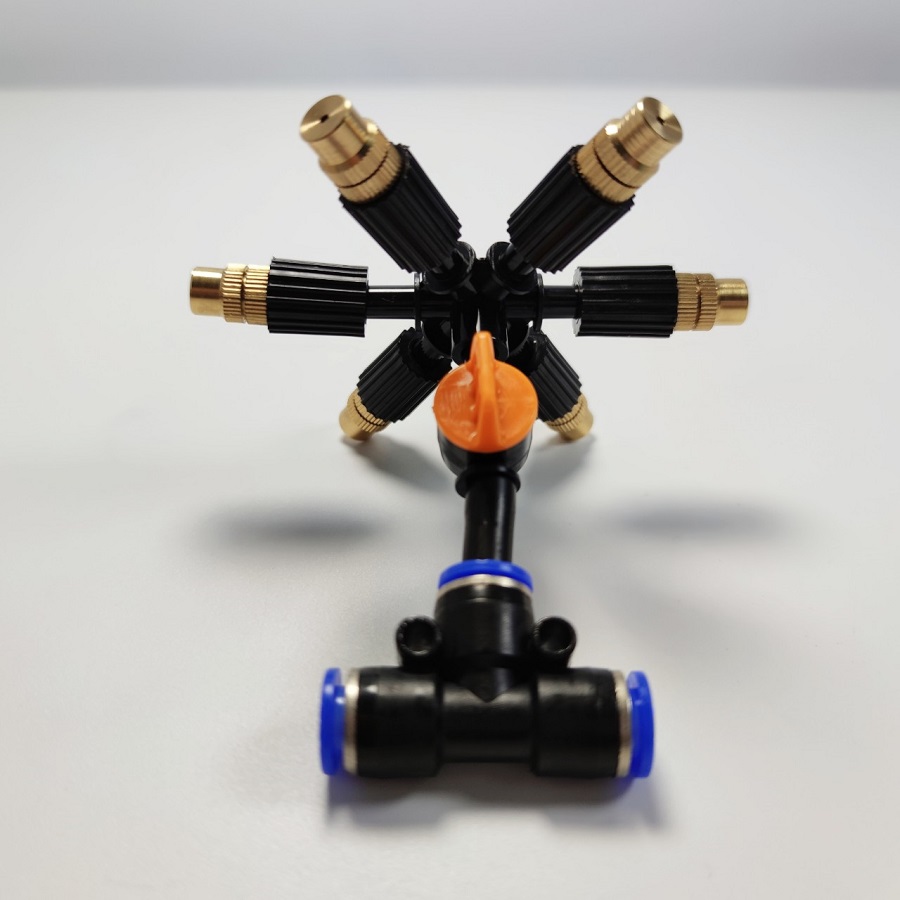 Béc 6 hướng đồng có chân van kèm co chữ T