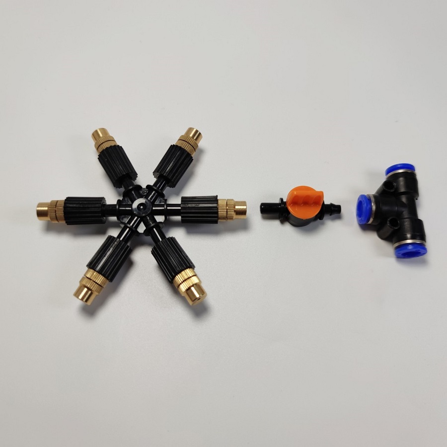 Béc 6 hướng đồng có chân van kèm co chữ T