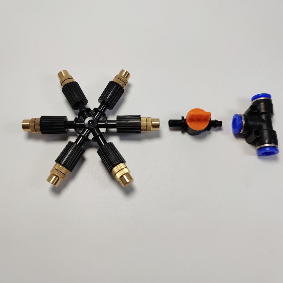 Béc 6 hướng đồng có chân van kèm co chữ T