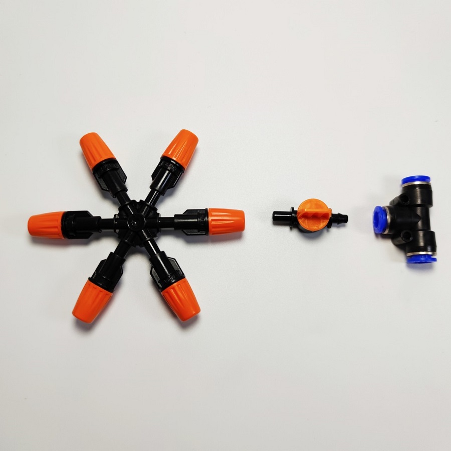 Béc 6 hướng nhựa có chân van