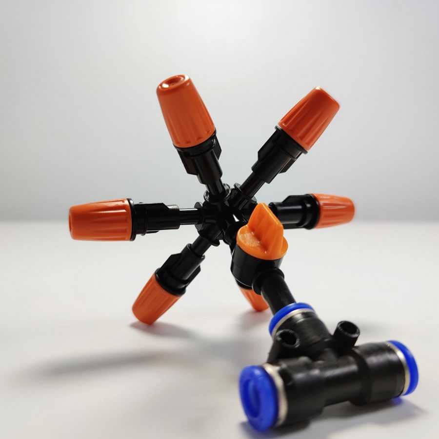 Béc 6 hướng nhựa có chân van