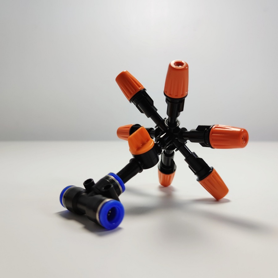 Béc 6 hướng nhựa có chân van