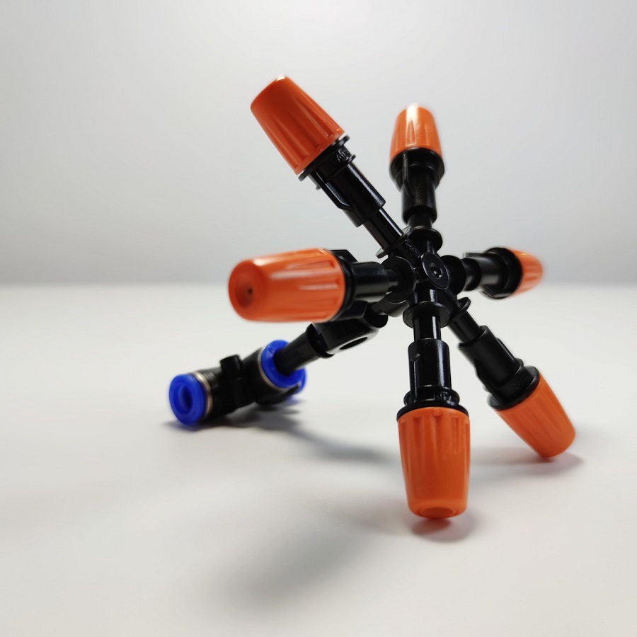 Béc 6 hướng nhựa có chân van