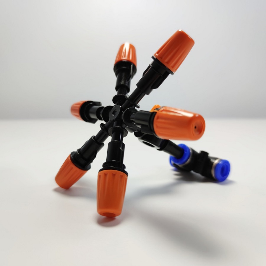 Béc 6 hướng nhựa có chân van