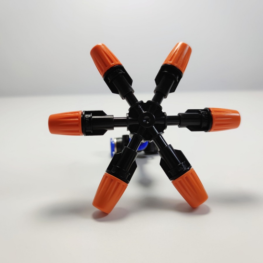 Béc 6 hướng nhựa có chân van