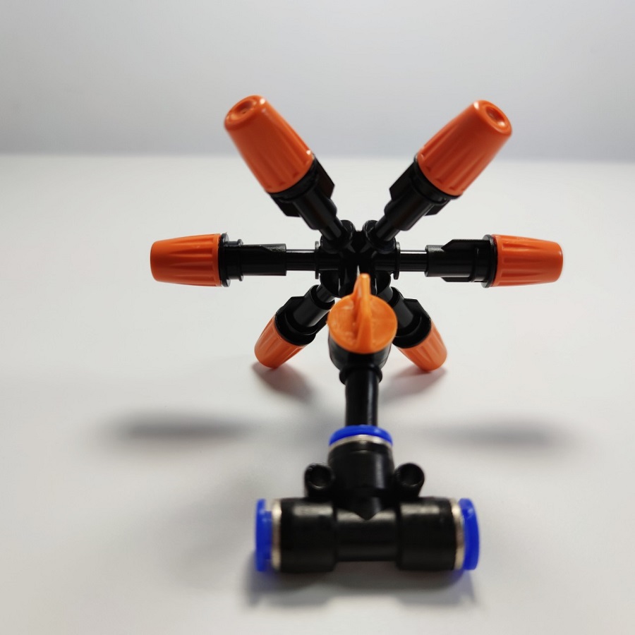 Béc 6 hướng nhựa có chân van