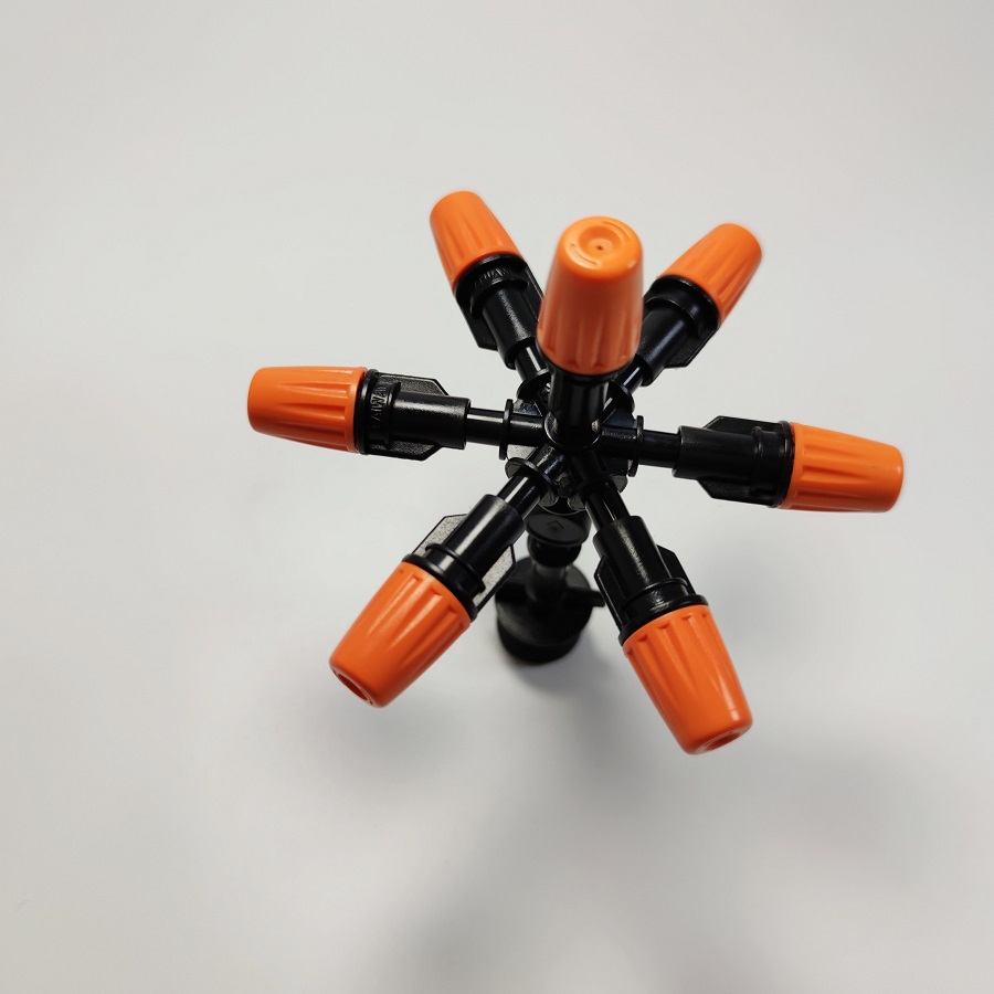 Béc 7 hướng nhựa kèm bù áp và chân ren 21