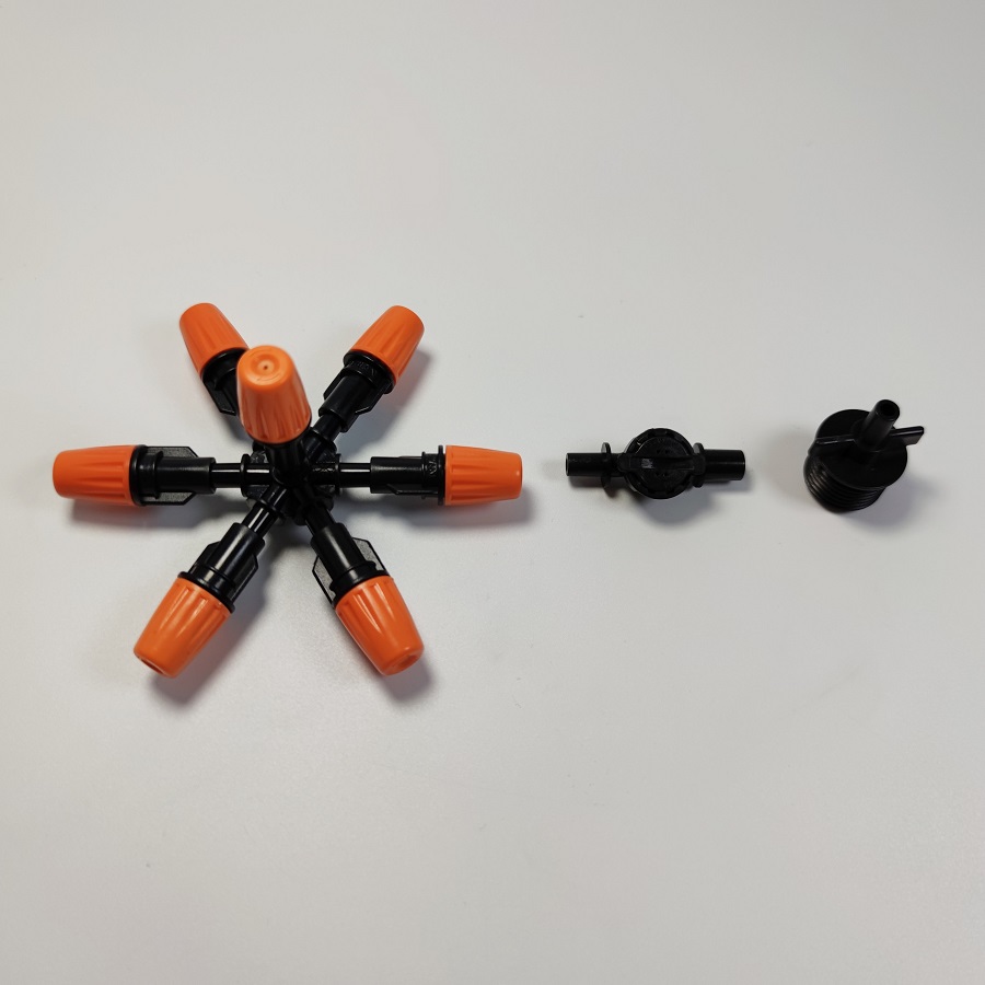 Béc 7 hướng nhựa kèm bù áp và chân ren 21