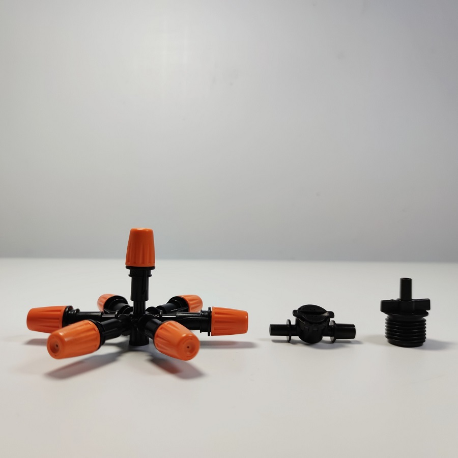 Béc 7 hướng nhựa kèm bù áp và chân ren 21