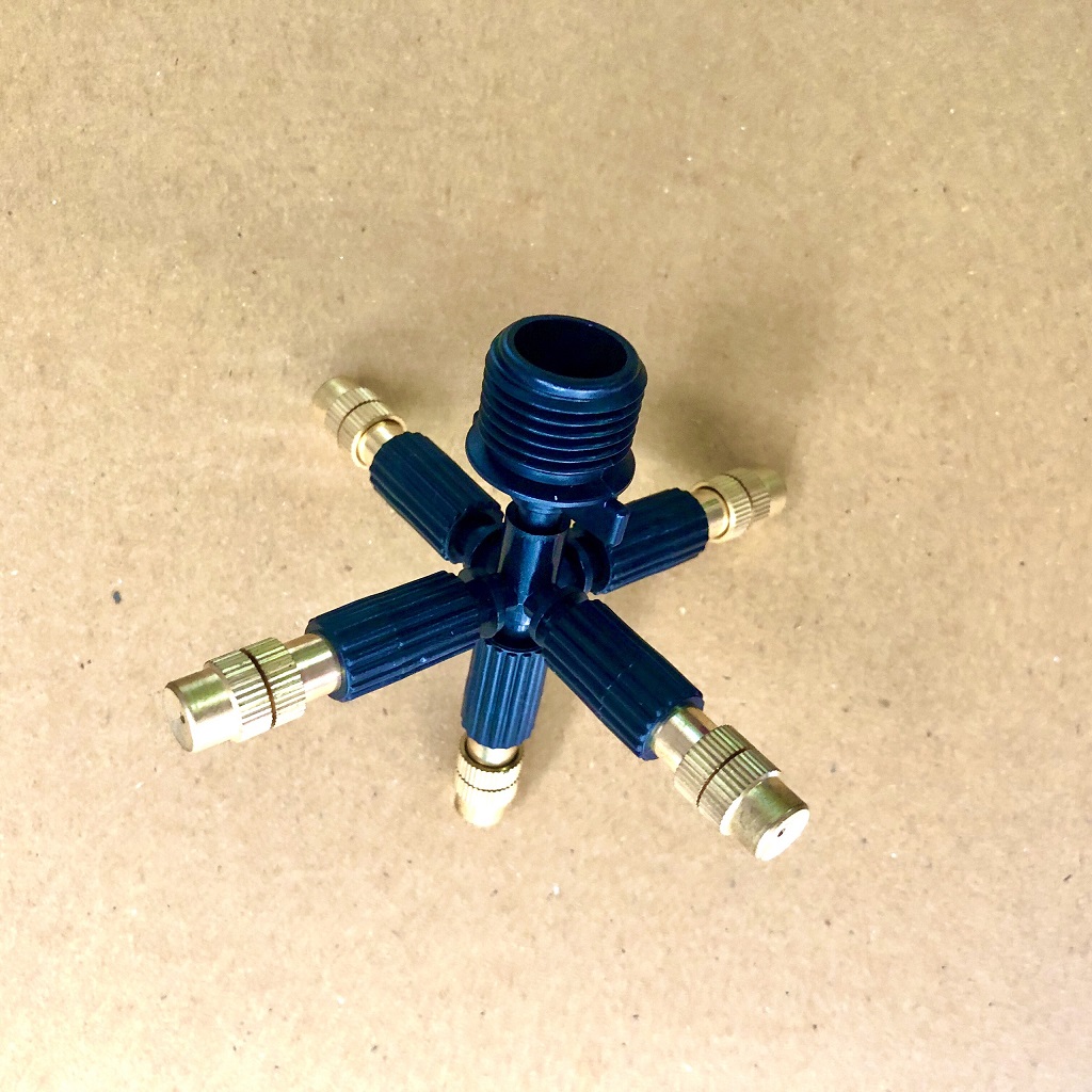 Béc phun sương 5 hướng đầu đồng - chân ren 21mm