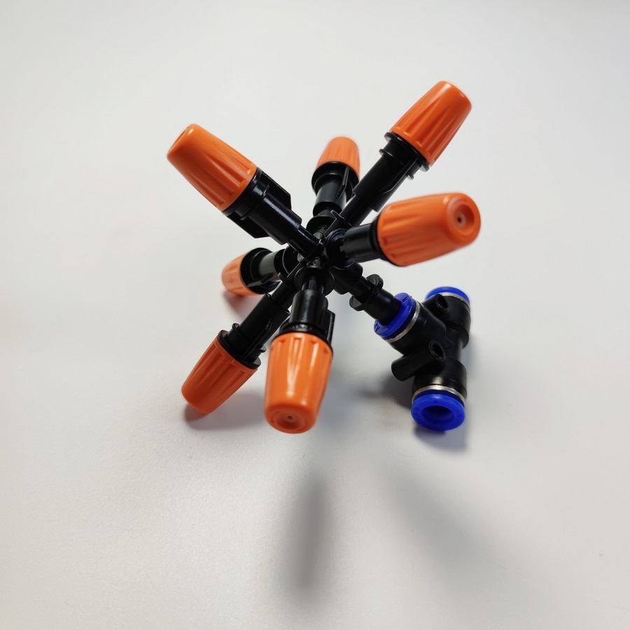Béc phun tưới 7 hướng cam đầu nhựa
