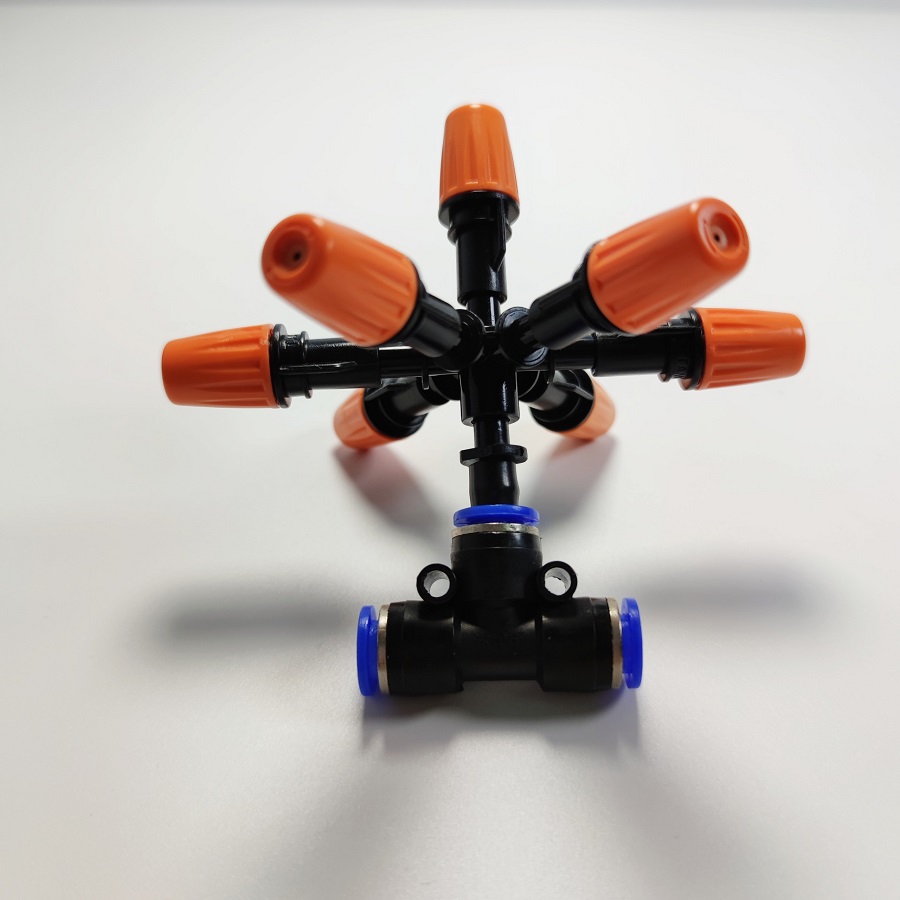 Béc phun tưới 7 hướng cam đầu nhựa