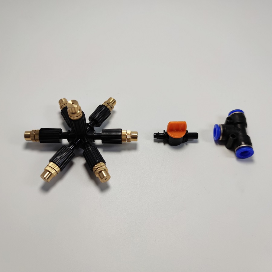 Bộ béc 7 hướng đầu đồng có chân van khóa mở nước