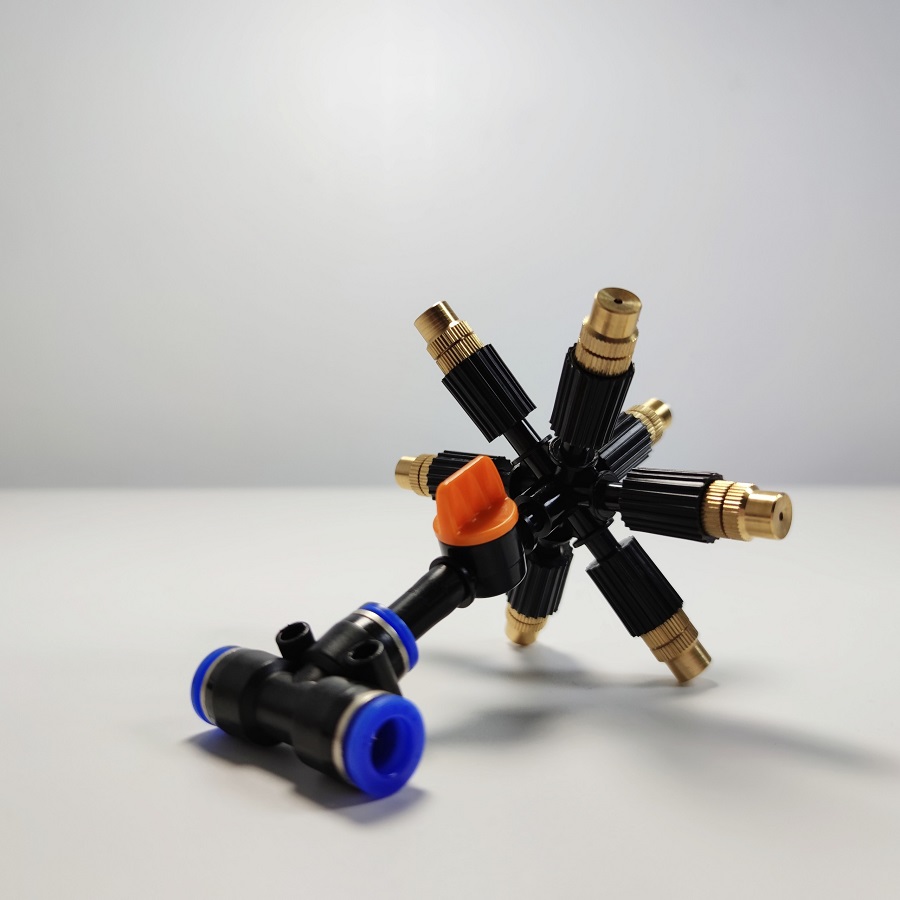 Bộ béc 7 hướng đầu đồng có chân van khóa mở nước