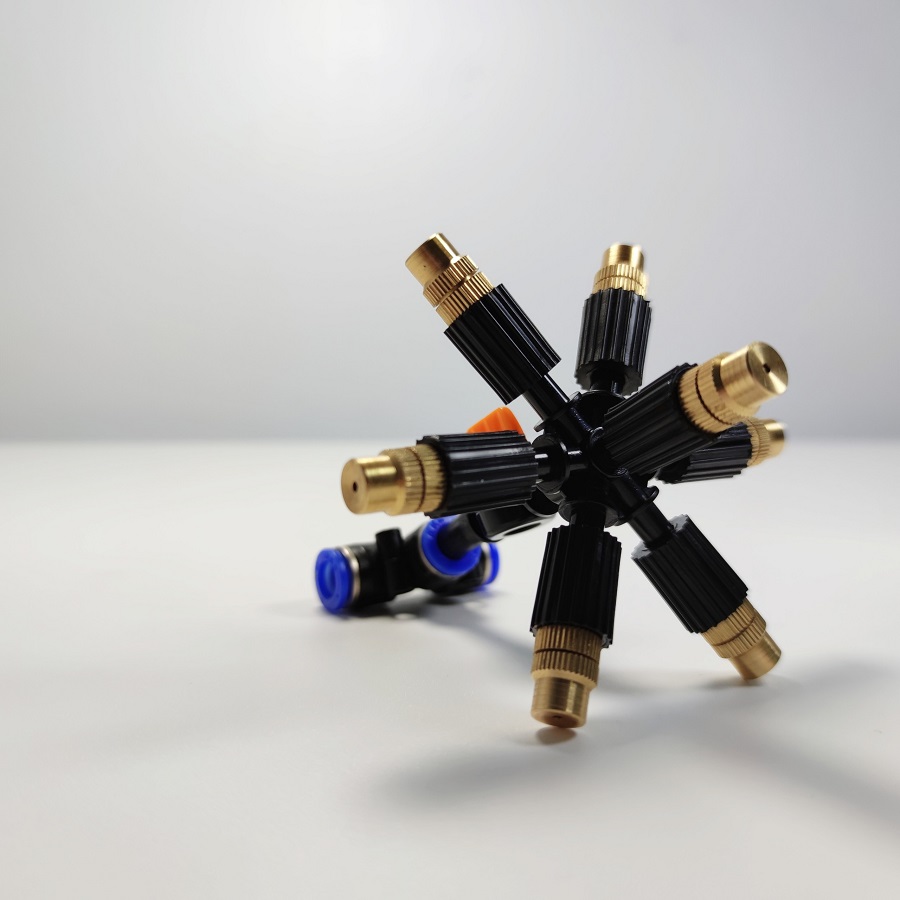 Bộ béc 7 hướng đầu đồng có chân van khóa mở nước