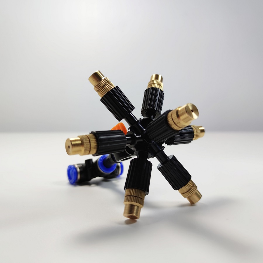 Bộ béc 7 hướng đầu đồng có chân van khóa mở nước